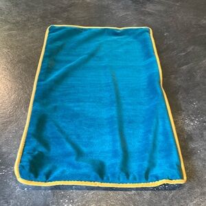 Btyrle teal green cream yellow 12” x 20” pillow cover